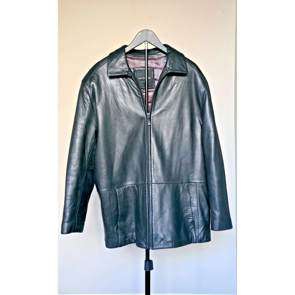 Marc New York 100% Leather Jacket Men’s L Red Quilted Lining